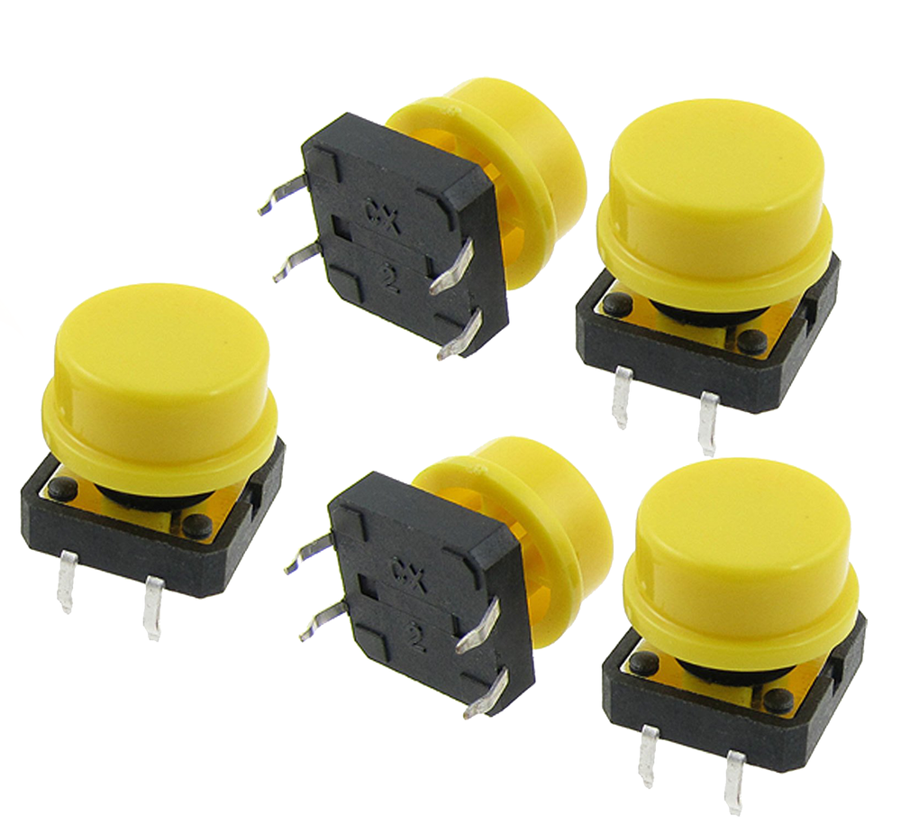 Tactiele button 12x12x7,3mm yellow - 5 pcs