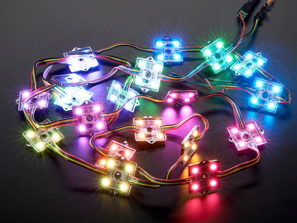 Adafruit 36 mm vierkante 12V digitale RGB LED-pixels (streng van 20)