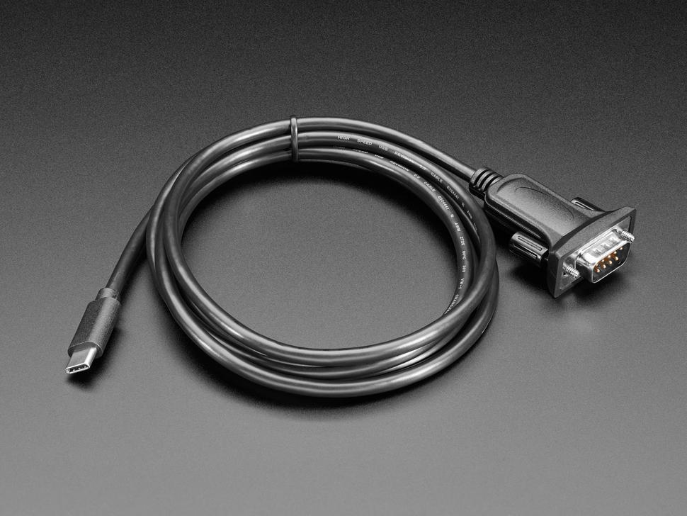 Adafruit USB Type C til DB-9 adapterkabel - 1,5 m langt