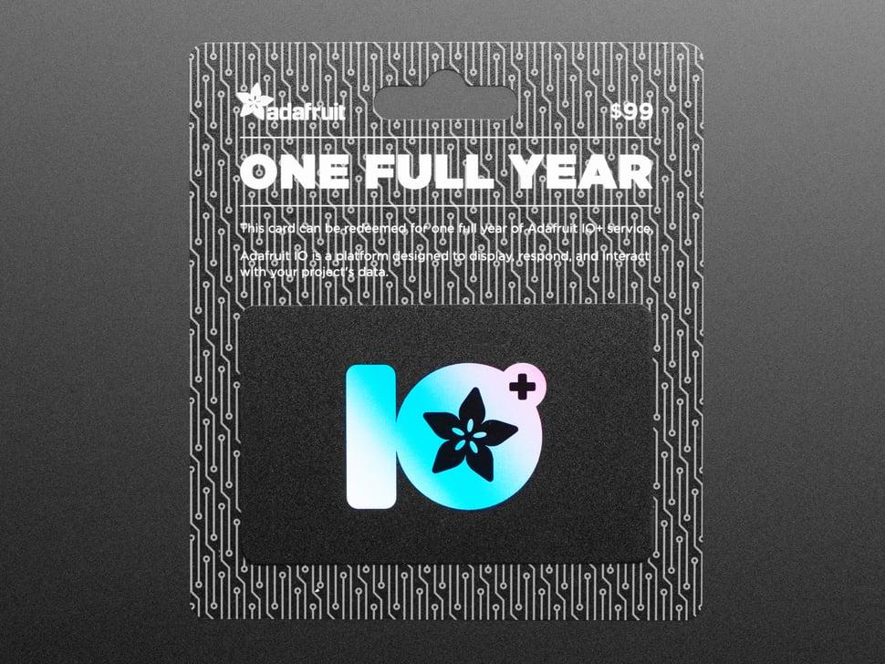 Adafruit IO+ 1 jaar abonnementskaart