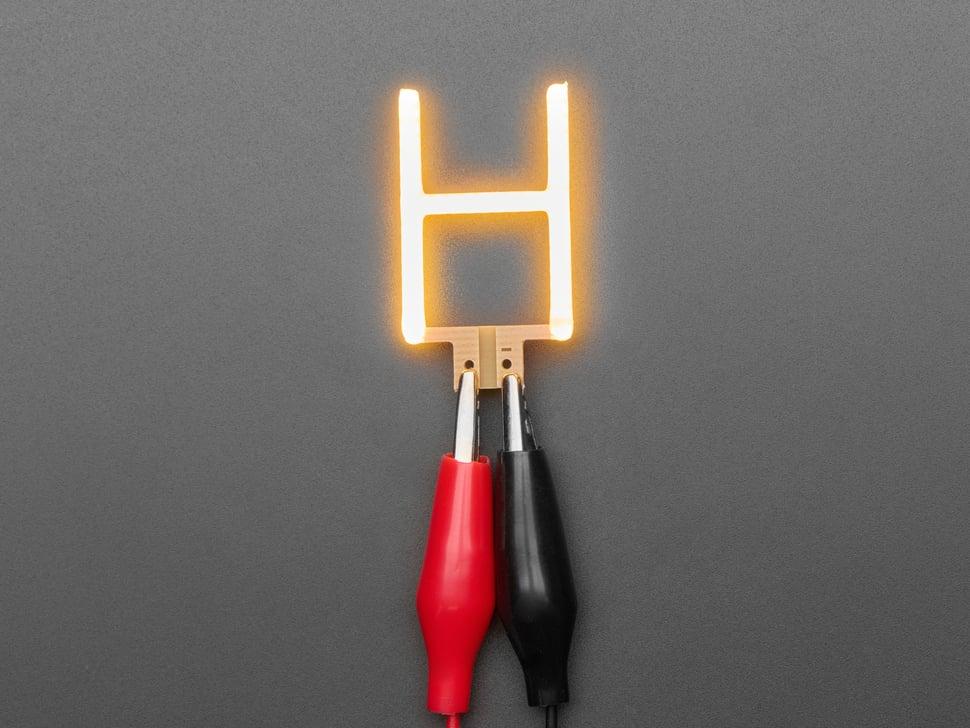 Adafruit Alfabet LED-gloeidraad - Warm witte letter "H"