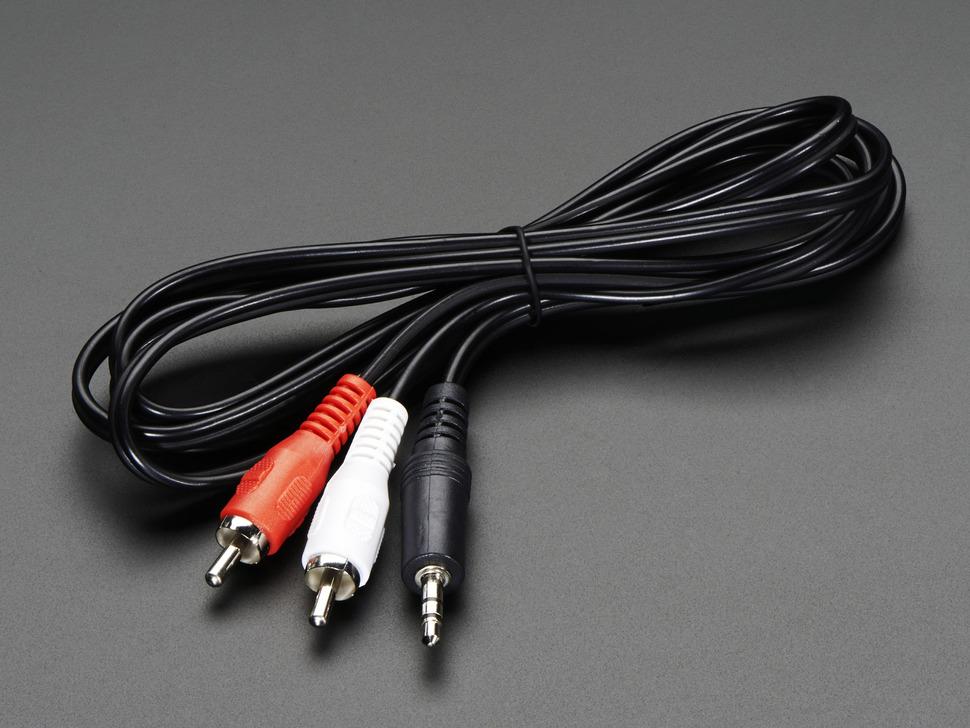 Adafruit 3,5 mm stereo naar RCA (composiet audio) kabel 1,8 meter