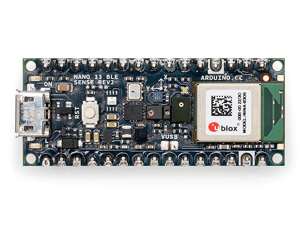 Carte Arduino Nano 33 BLE Avec Bluetooth - Processeur 64 MHz, 1 Mo Flash, 256 Ko RAM, IMU 9 Axes, Micro-USB