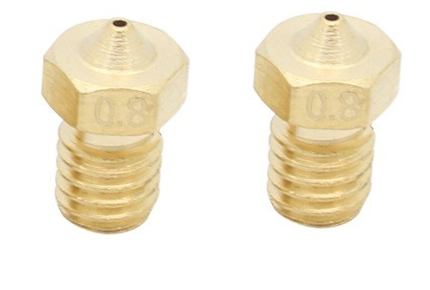 Extruder nozzle 0,8mm voor 1,75mm filament - 2 stuks