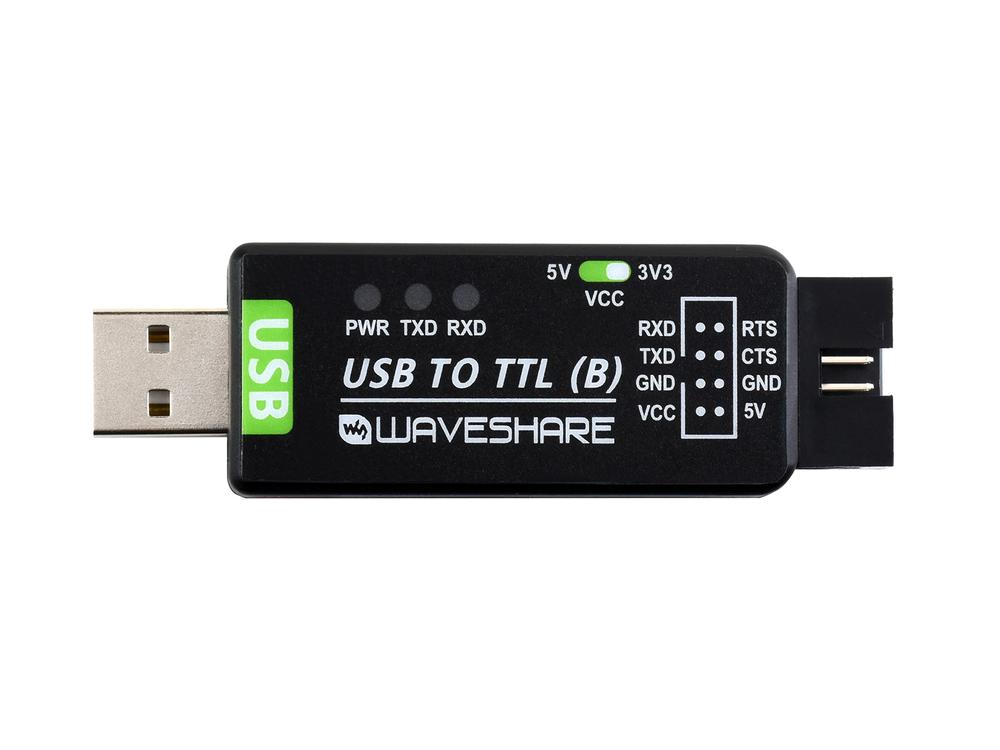 Waveshare Conversor USB para TTL Industrial, CH343G Original Integrado, Suporte a Múltiplas Proteções e Sistemas