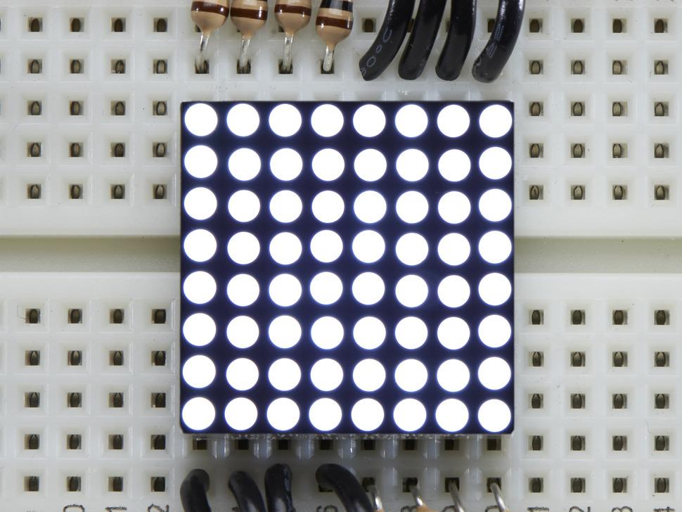 Adafruit Miniatuur ultraheldere 8x8 witte LED-matrix