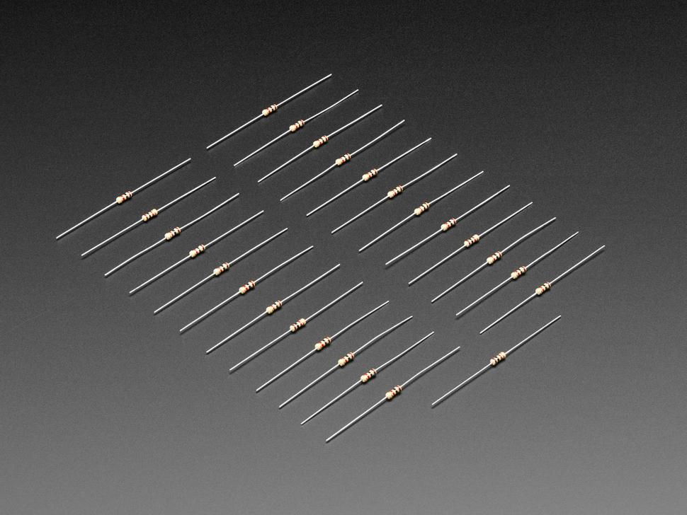 Adafruit through-hole weerstanden - 1,0K ohm 5% 1/4W - Verpakking van 25