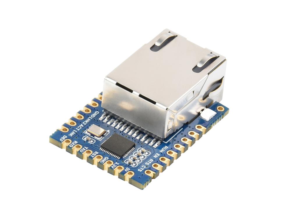 Waveshare TTL UART naar Ethernet Mini Module, Met Goud Ondergedompelde Castellated Gaten, Hoog Geïntegreerde Verpakking