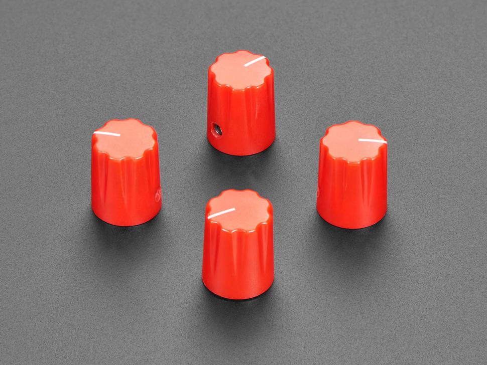 Lot De 50 Boutons De Potentiomètre 6mm (15/64") - Arbre Anti-Dérapant Noir Et Rouge