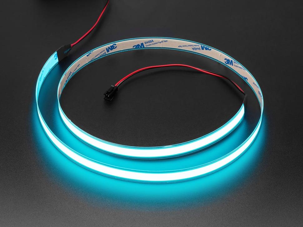 Adafruit Aqua Electroluminescent (EL) Tape Strip - 100 cm met twee connectoren