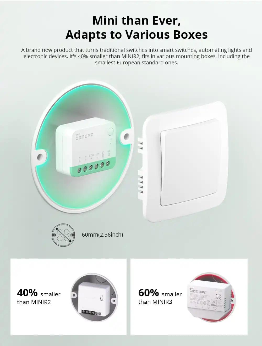 SONOFF MINI Extreme Wi Fi Slimme Schakelaar Matter Ondersteund Opencircuit