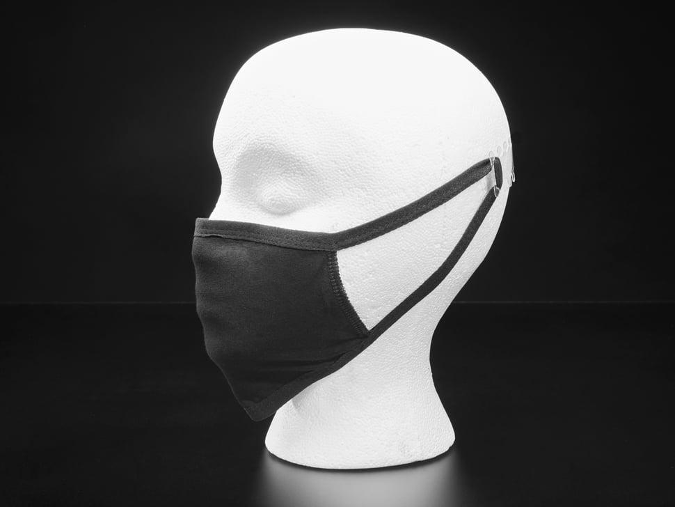 Adafruit Eenvoudig zwart 3-laags katoenen masker - maat voor volwassenen