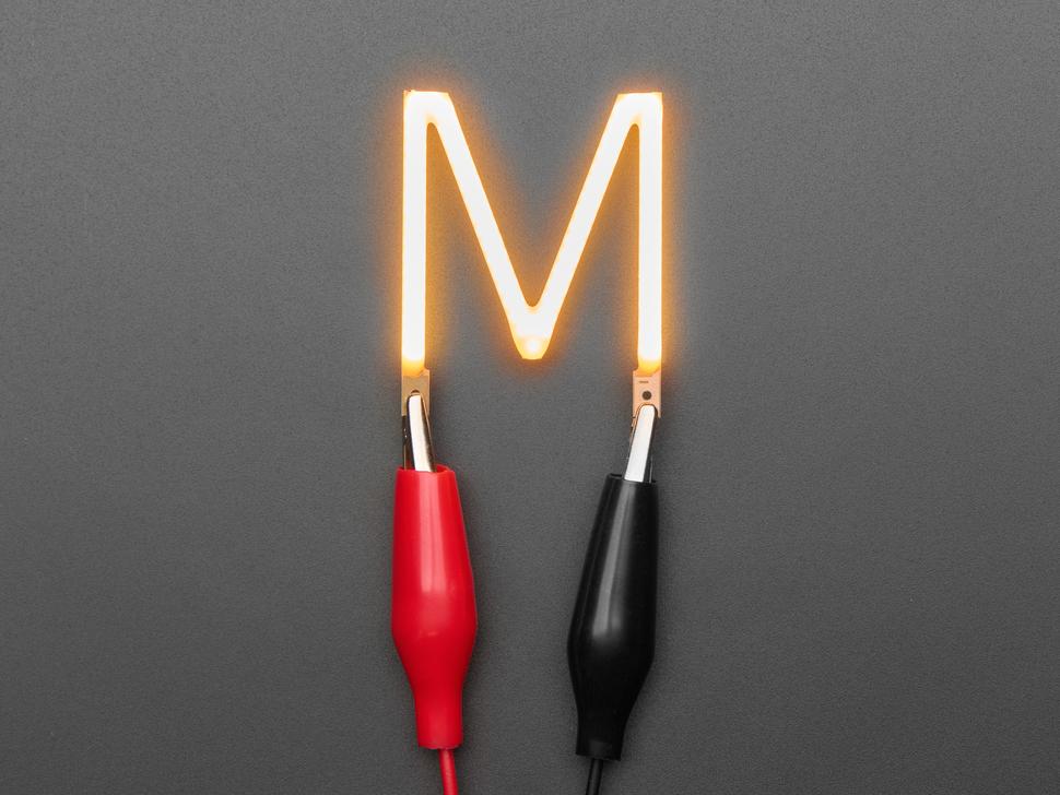 Adafruit Alfabet LED Filament - Warm Witte Letter "M"