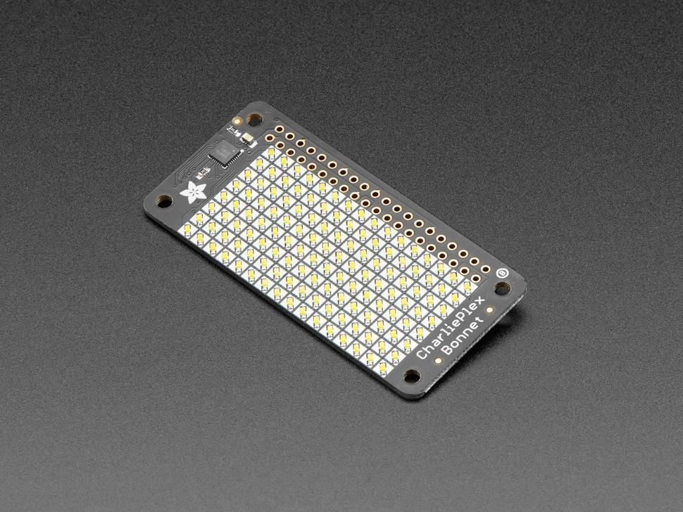 Adafruit CharliePlex LED Matrix Bonnet - 8x16 koelwitte LED's