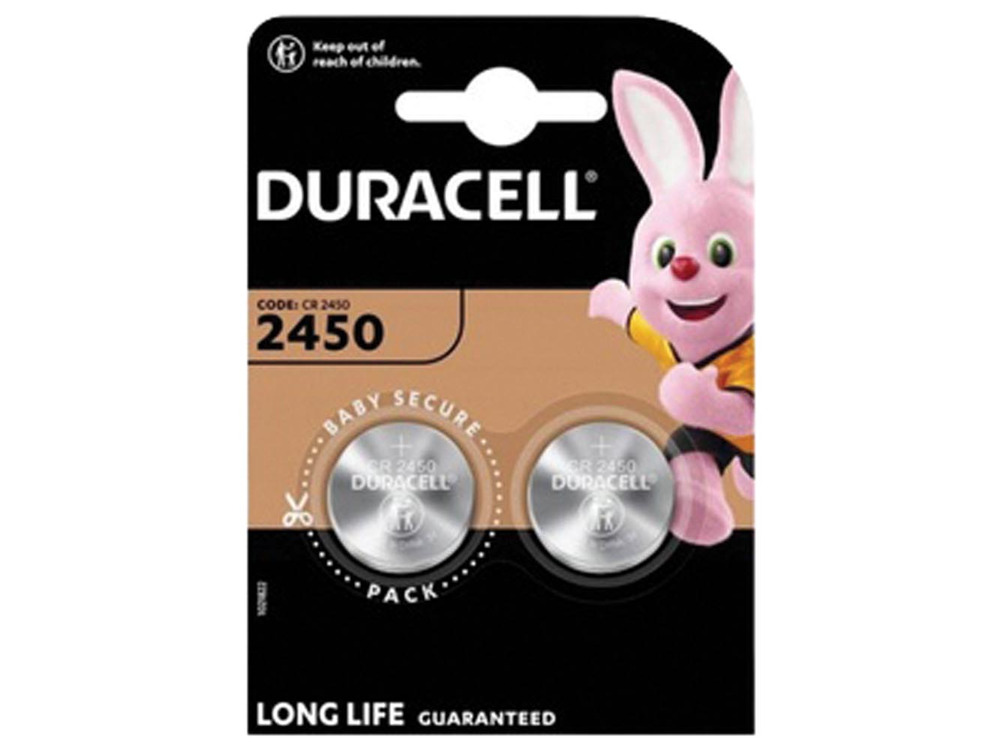 Batterie al litio a bottone Duracell 3V DL2450 - Confezione da 2 pile