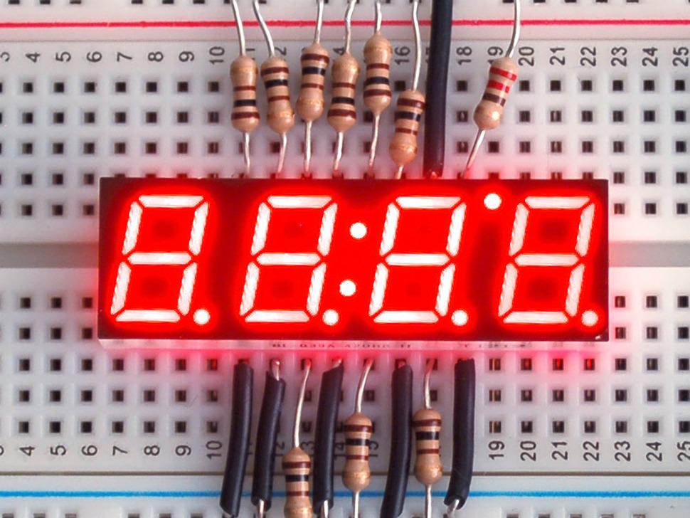 Adafruit Rood 7-segment display - 0,39" cijferhoogte