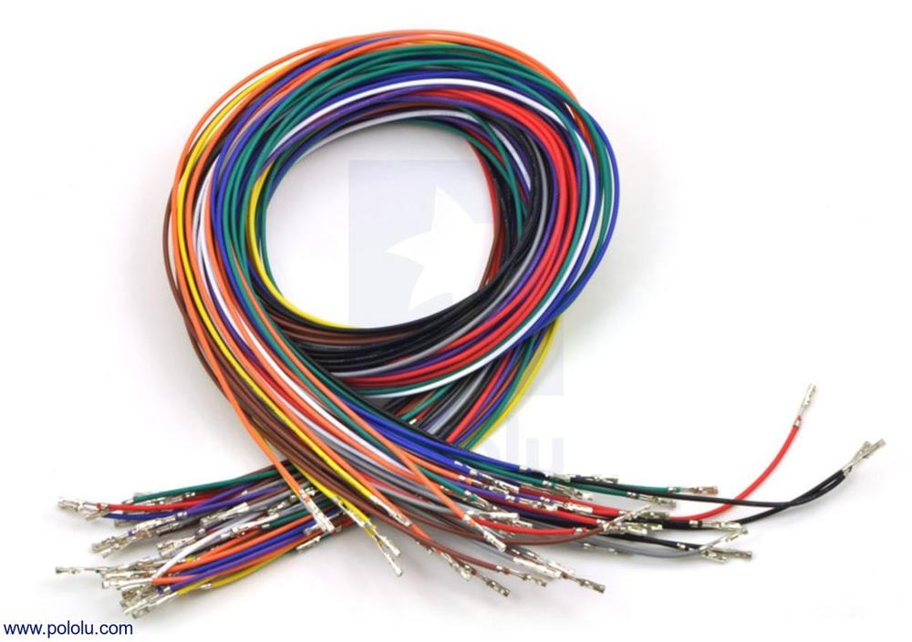 Wires with Pre-crimped Terminals 50-Piece Rainbow Assortment F-F 24"
