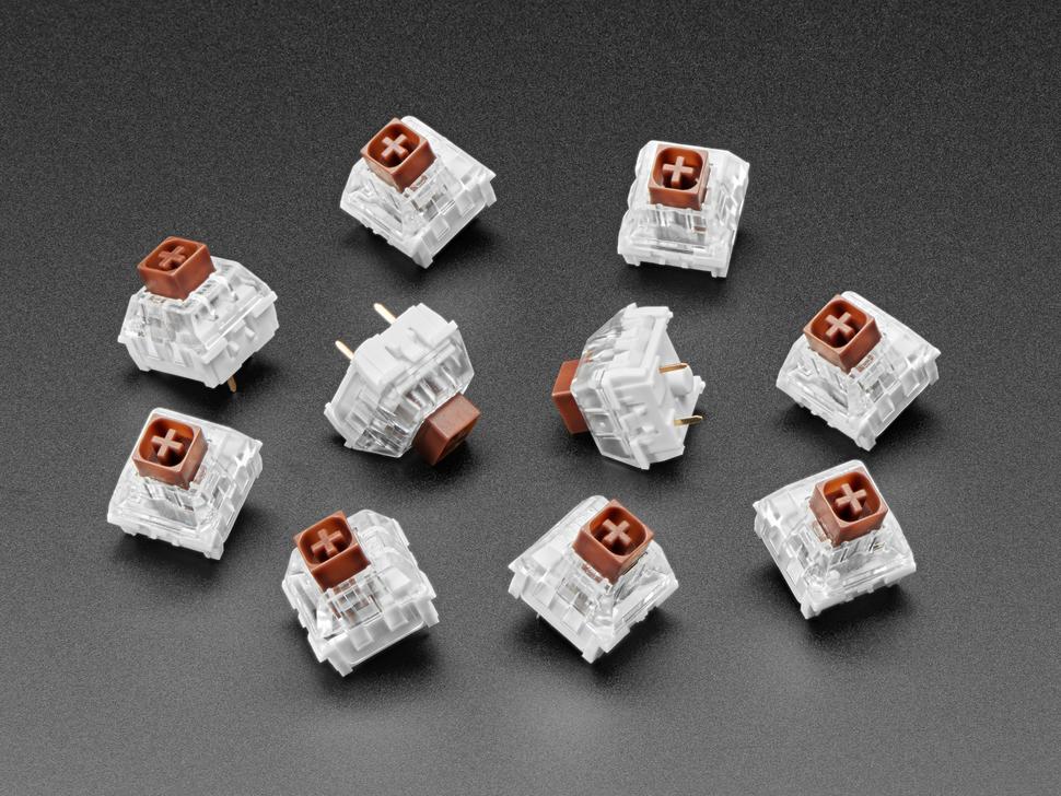 Adafruit Kailh mechanische sleutelschakelaars - Tactile Brown - 10 stuks