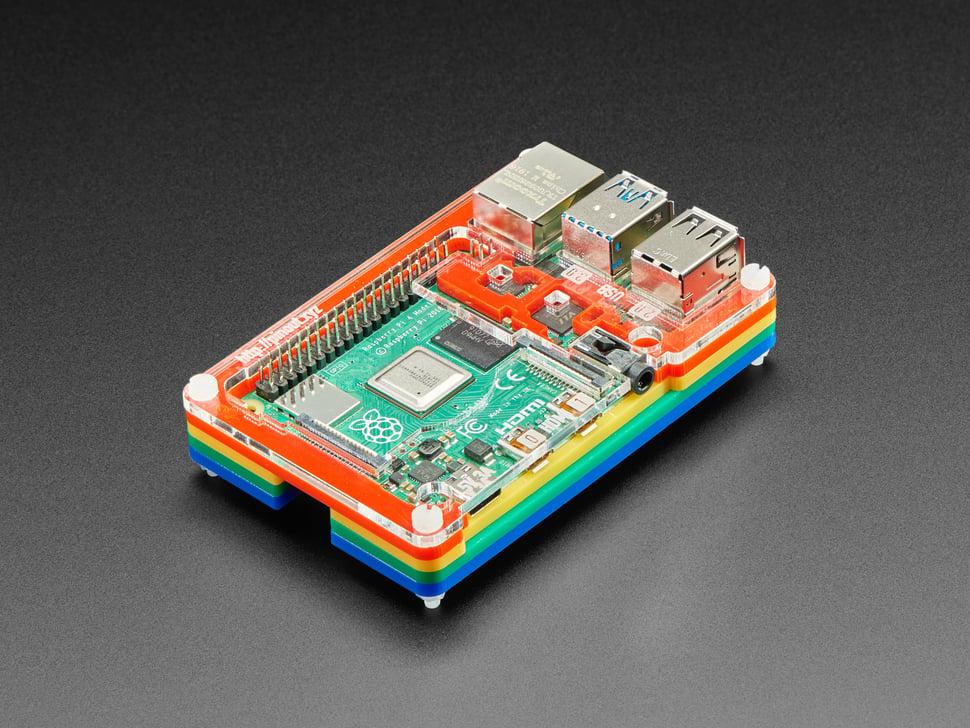 Adafruit Rainbow Pibow Coupé 4 voor Raspberry Pi 4