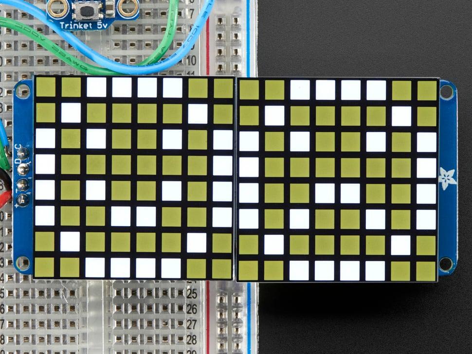 Adafruit 16x8 1,2" LED-matrix + rugzak - ultraheldere vierkante witte LED's