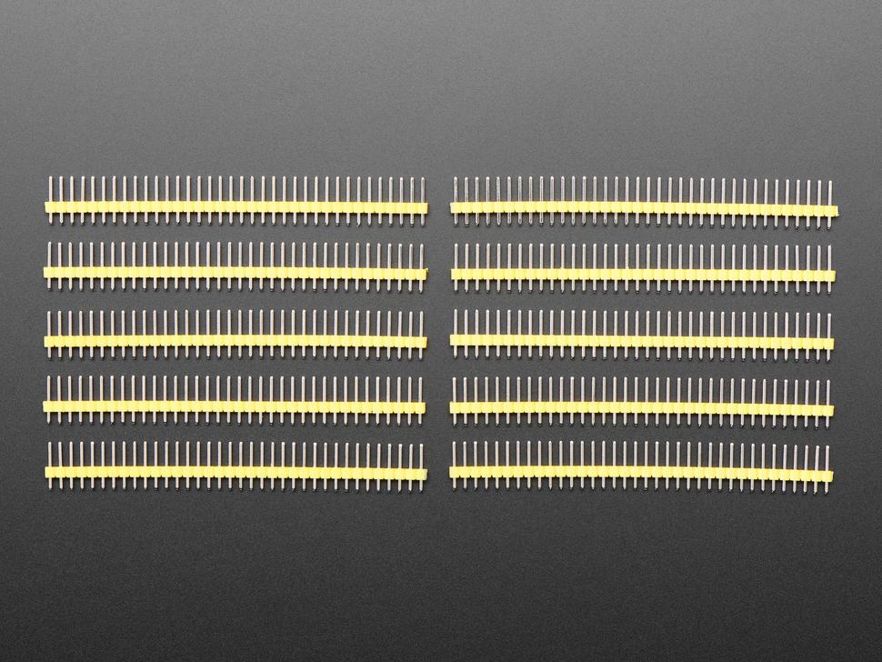 Adafruit Break-away 0,1" 36-pins strip male header - Geel - 10 stuks