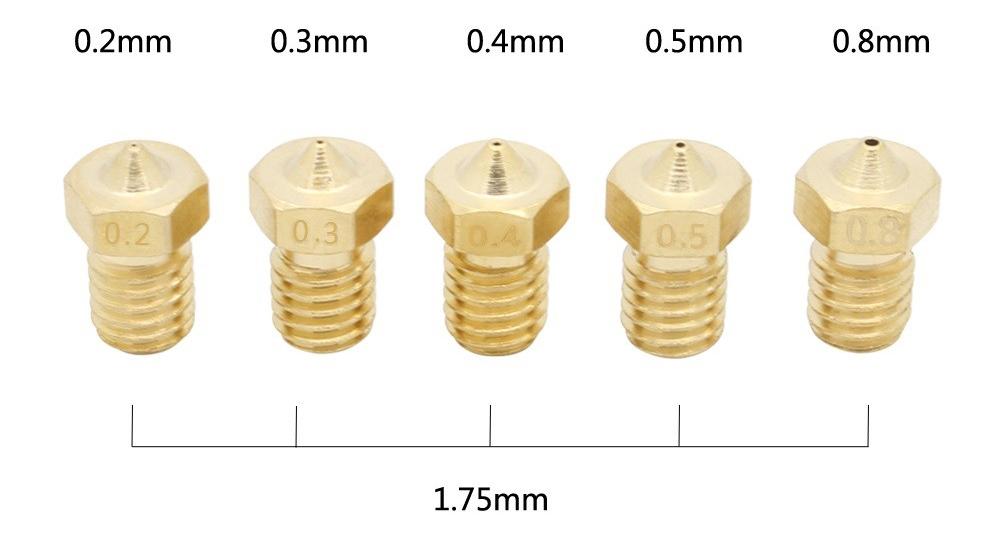 Extruder nozzle 0,2mm voor 1,75mm filament - 2 stuks