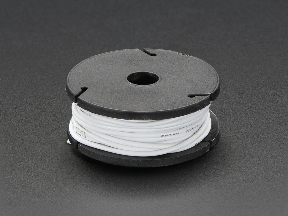 Adafruit Siliconen hoes stranded - kerndraad - 25ft 26AWG - wit