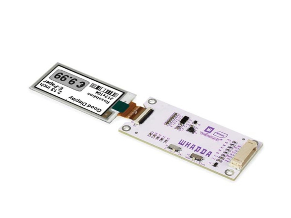 Whadda E-INK Module 2.13 Inch Display - Energiezuinige Zwart-Wit Weergave