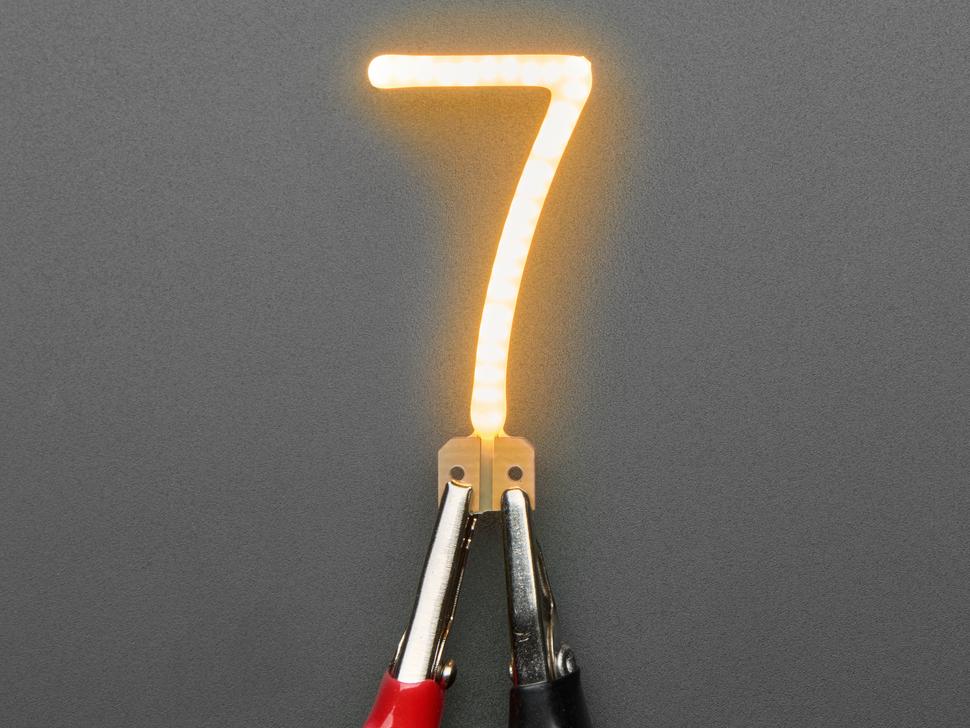 Adafruit LED-gloeidraad met nummer - Warm wit "7"