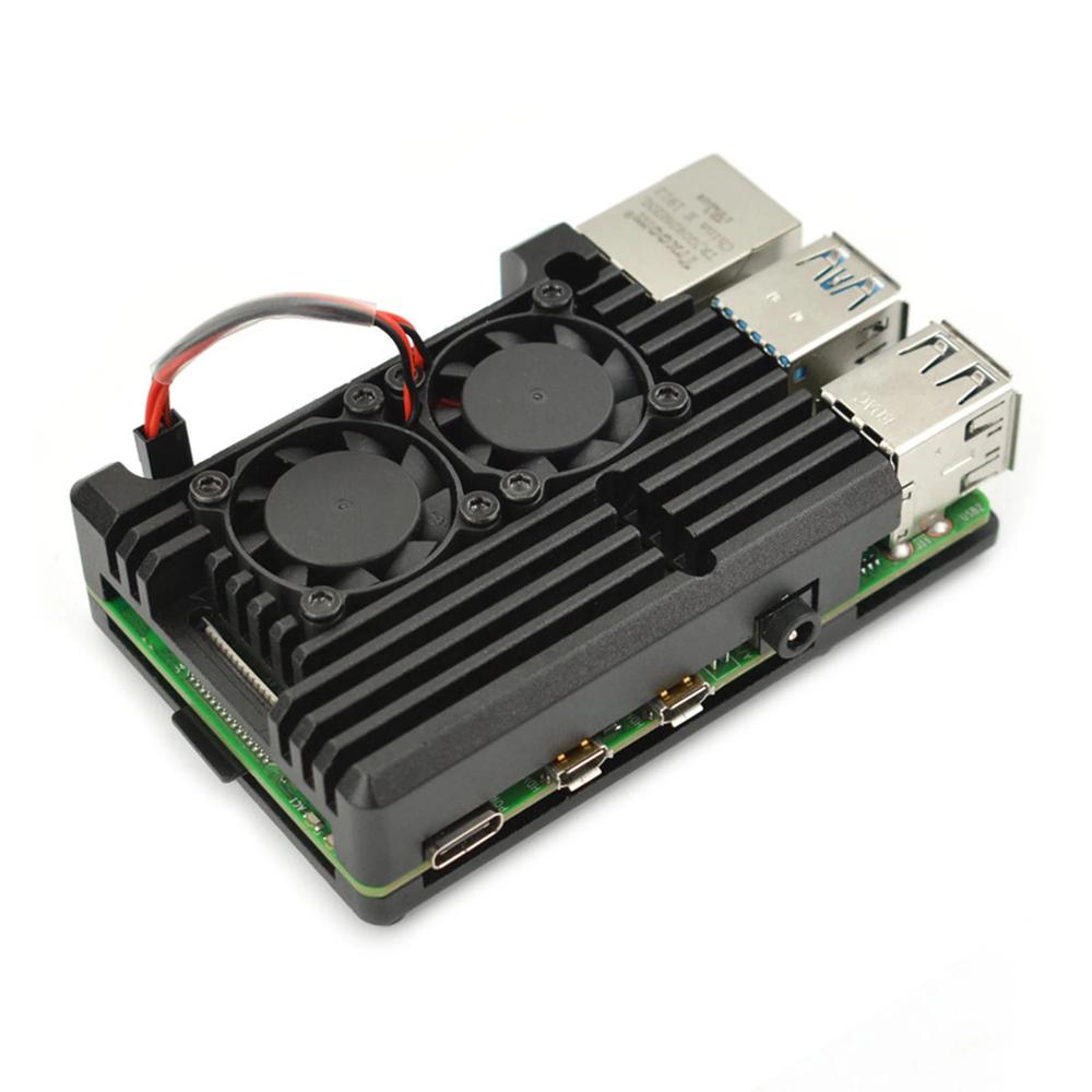 DFRobot Custodia in metallo per Raspberry Pi 4B (doppia ventola ...