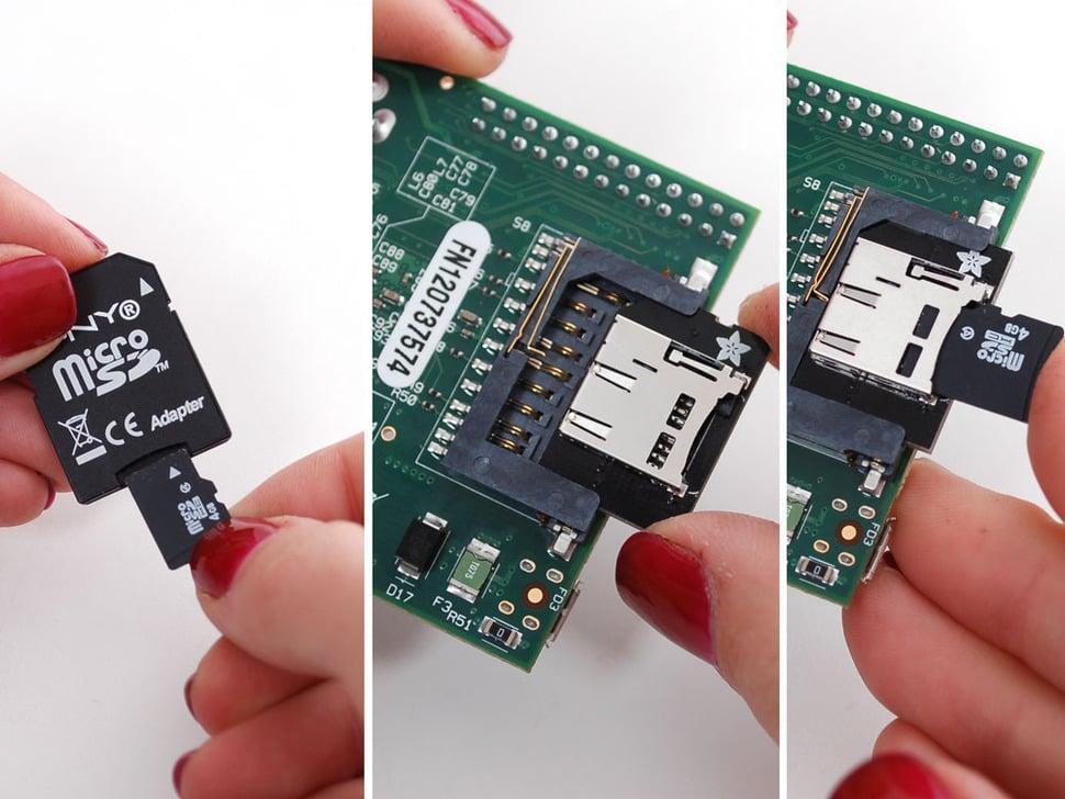Adafruit Adaptateur de carte microSD à profil bas pour Raspberry Pi