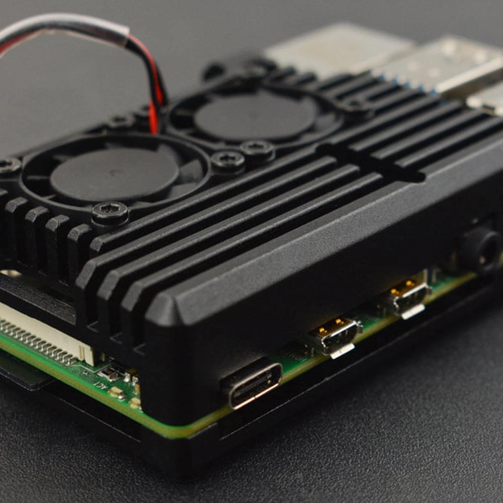 DFRobot Custodia in metallo per Raspberry Pi 4B (doppia ventola ...