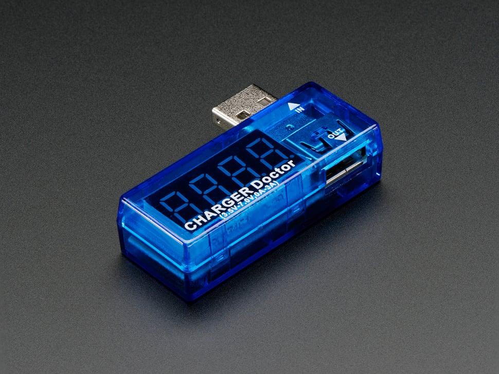 Adafruit USB Charger Doctor - In-line spannings- en stroommeter