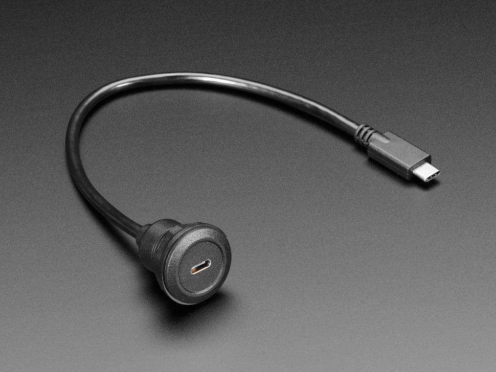 Adafruit USB C ronde paneelmontage verlengkabel