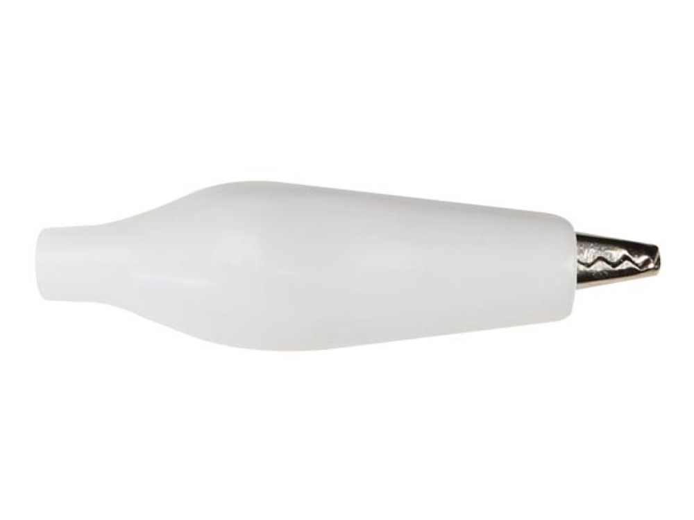 Any brand Geïsoleerde Krokodillenklem 27mm - White Insulated Crocodile Clip