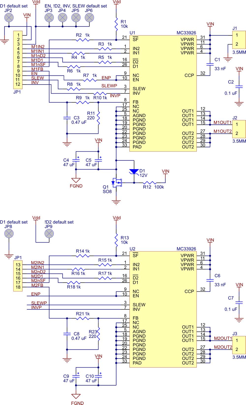 Dual MC33926 Motor Driver Carrier - Opencircuit