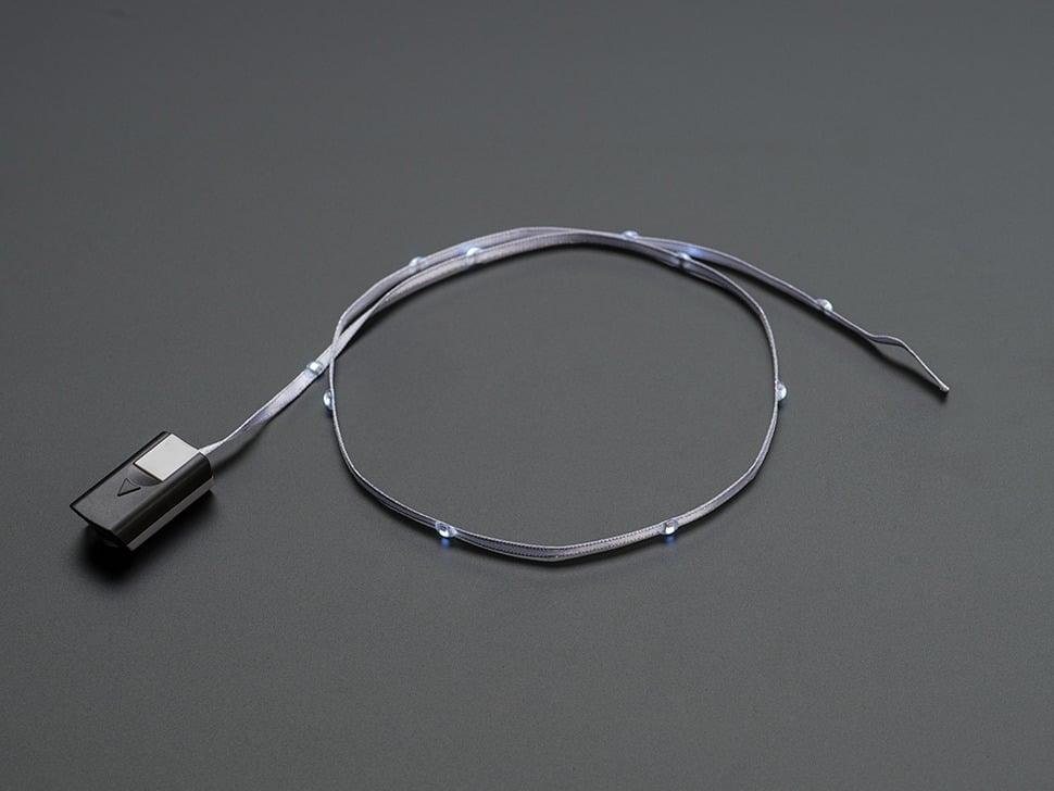 Adafruit Litex witte LED's op wit stoffen lint - 21" 10 LED's