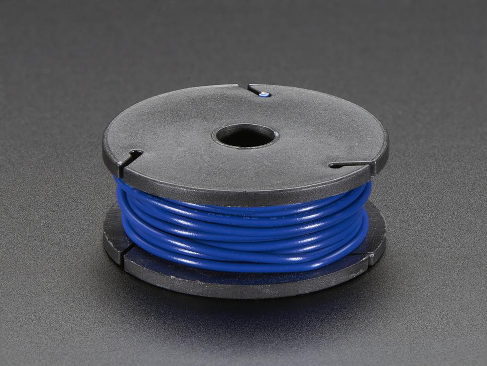 Adafruit Massieve draadspoel - 25ft - 22AWG - Blauw