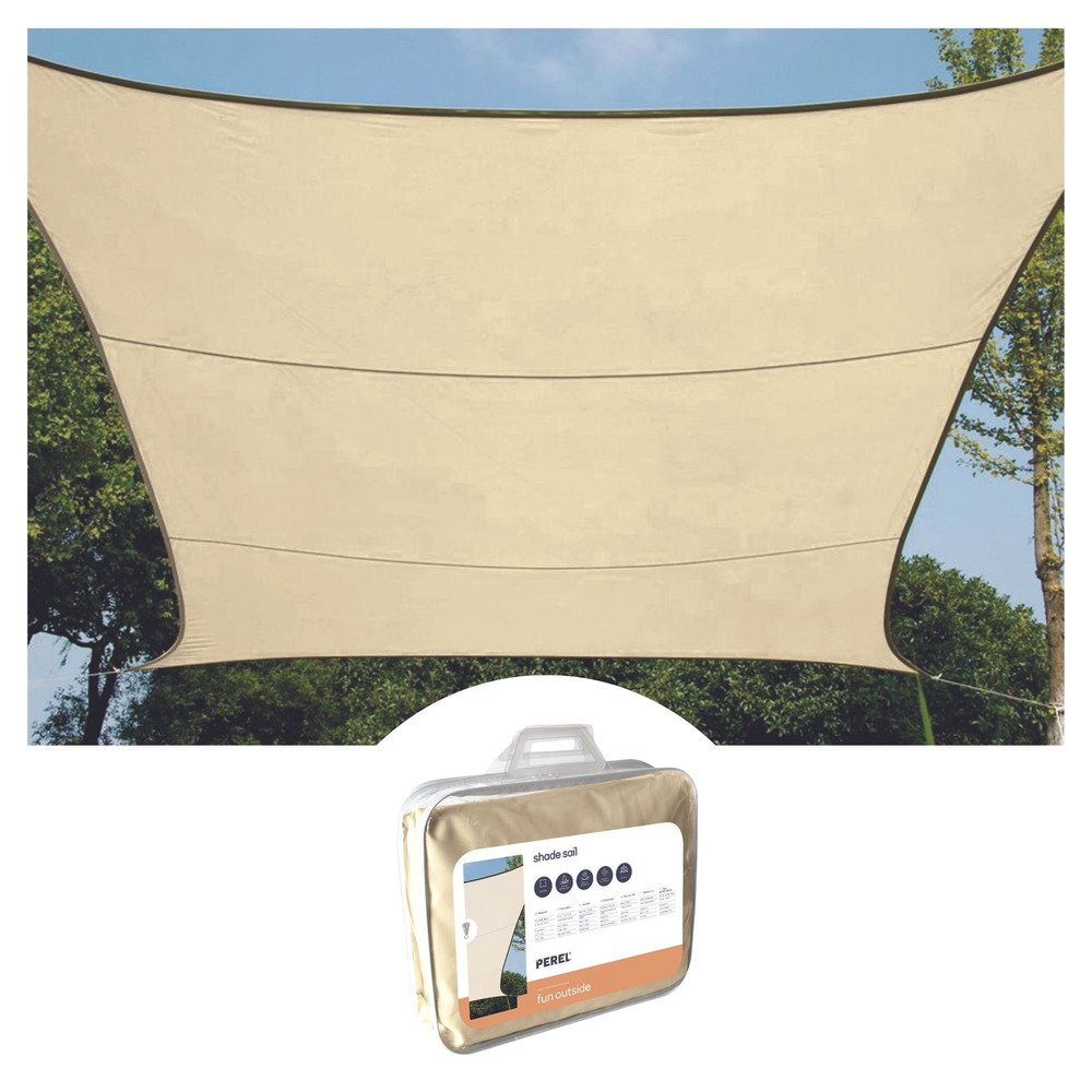Perel Zonnezeil in Crème - Rectangular Shade Sail 2x3m