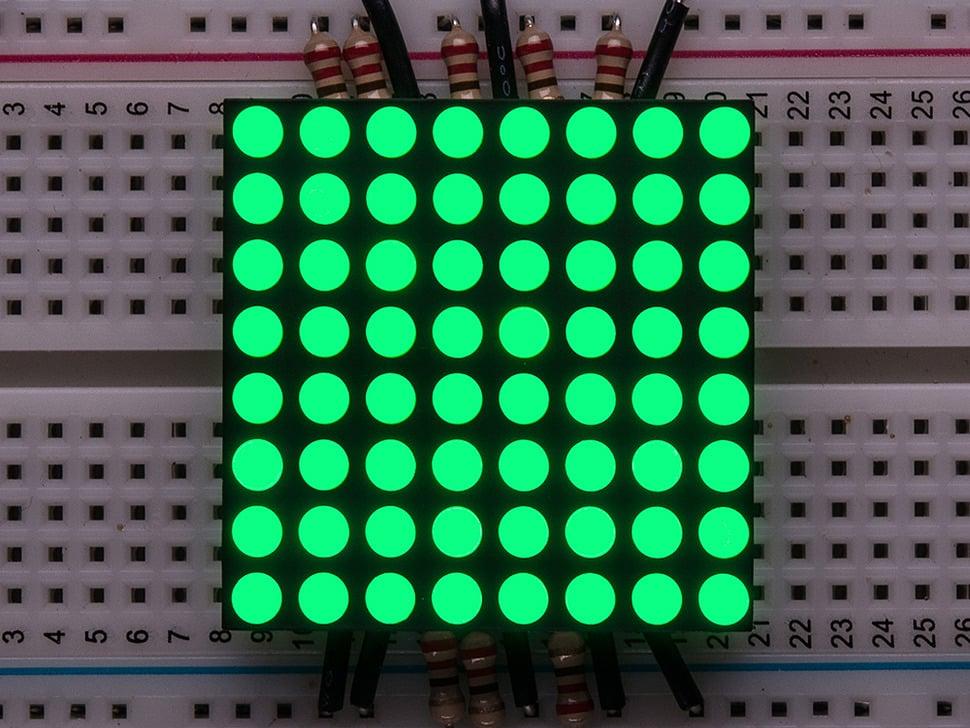 Adafruit Kleine 1,2" 8x8 ultra heldere zuiver green LED-matrix