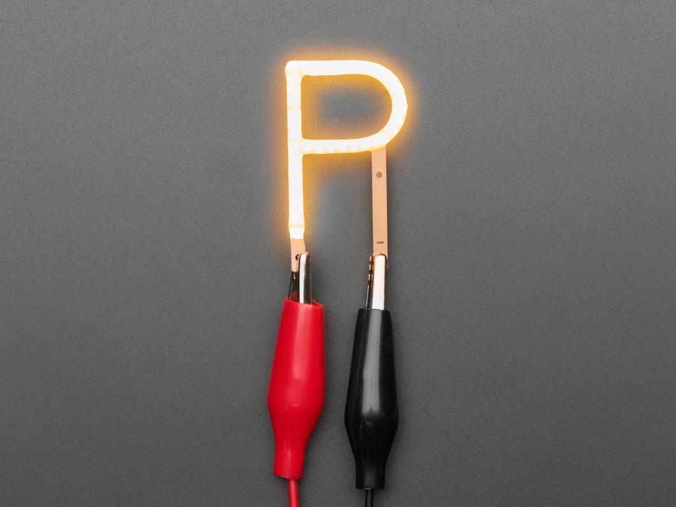 Adafruit Alfabet LED Filament - Warm witte letter "P"