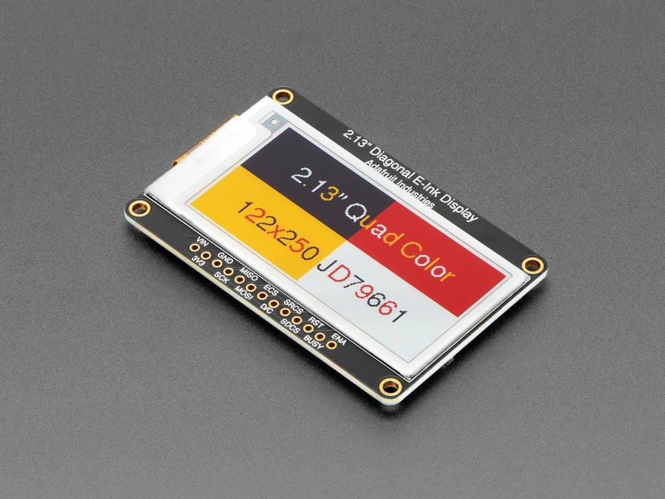 Adafruit 2,13" 250x122 Vierkleuren eInk / ePaper Display met SRAM