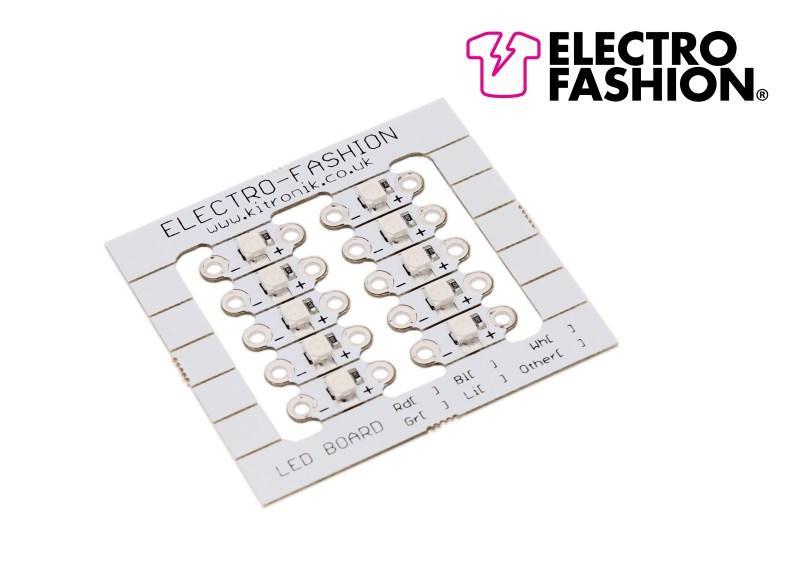 Electro-Fashion Sewable LEDs, Red, pack of 10