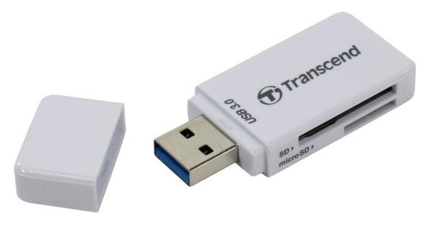 Transcend RDF5 SD / microSD Card Reader - USB 3.1 - Wit