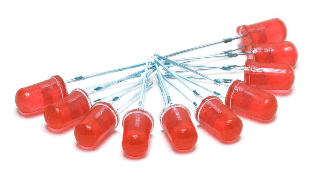 Red 3mm diffuse LED - 10 pieces