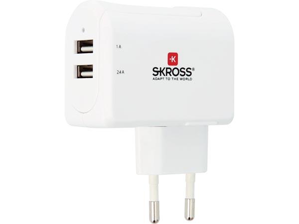 2-Port USB Charger - Euro Plug - 3.4A
