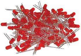 Red 3mm diffuse LED - 50 pieces