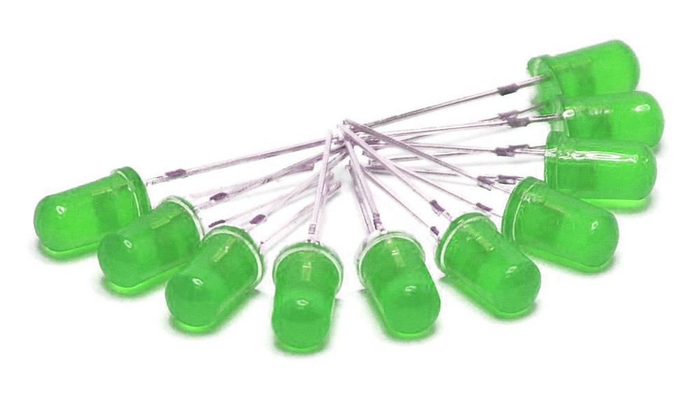 Green 3mm diffuse LED - 10 pieces