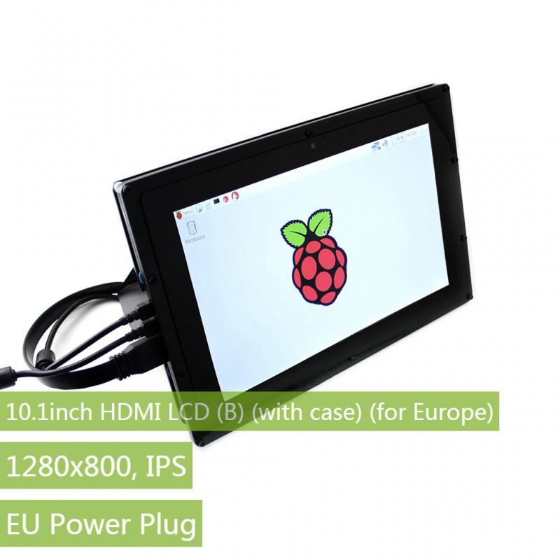 Waveshare 10.1inch HDMI LCD (B) (met case) (voor Europa), 1280 × 800, IPS