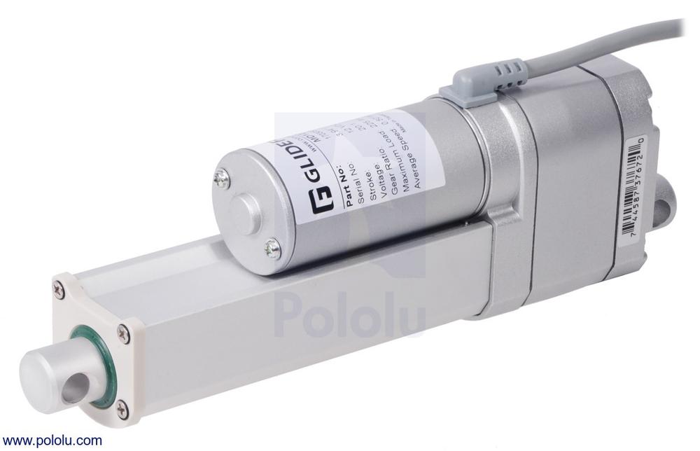 Glideforce MD122004-P Medium-Duty Linear Actuator with Feedback: 100kgf, 4" Stroke (3.9" Usable), 0.58"/s, 12V